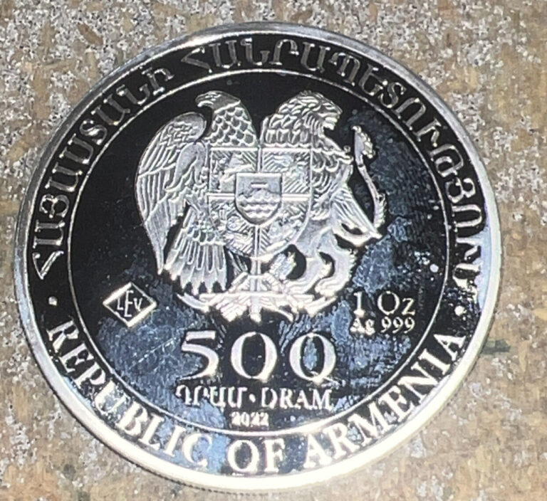 Read more about the article 2022 Armenia 1 oz Noah’s Ark Silver Coin 500 Drams .999 Fine