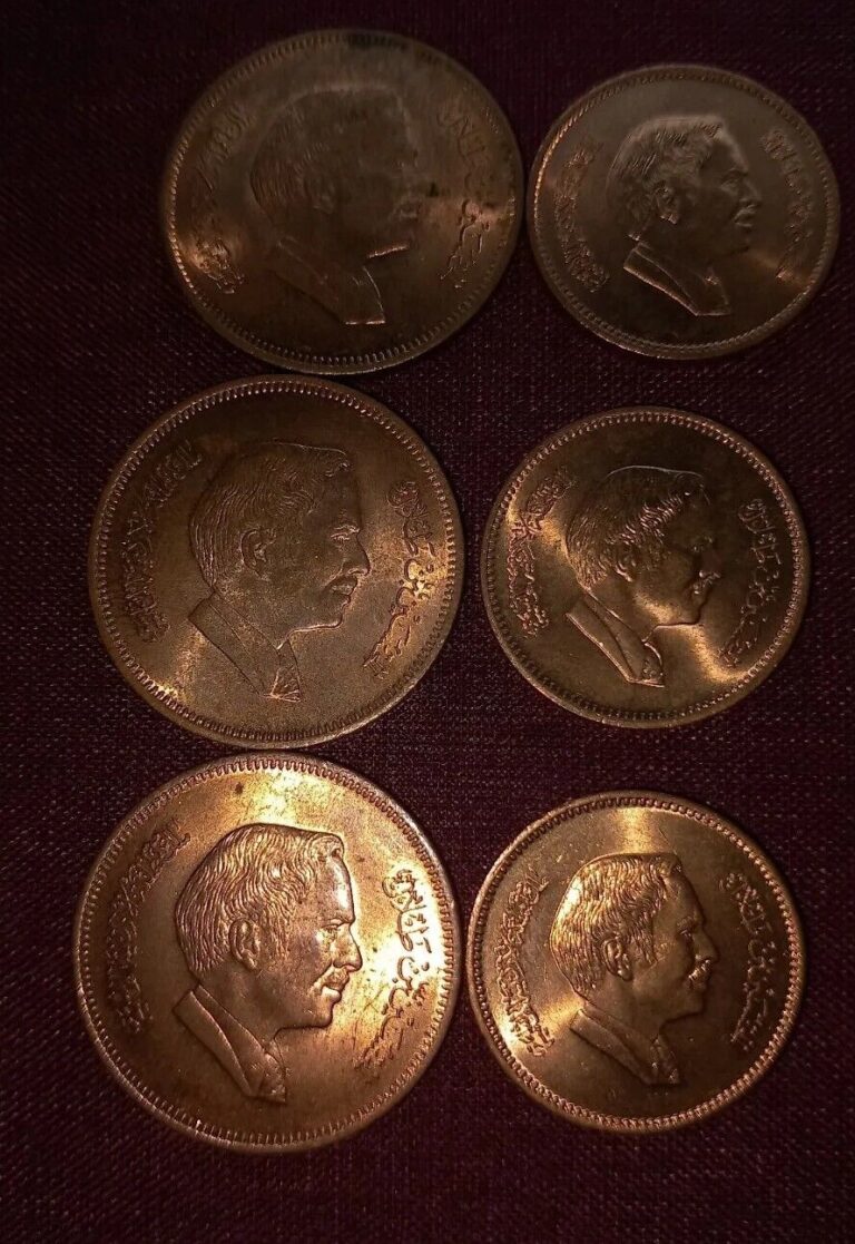 Read more about the article 🇯🇴 UNC 6 Coins  1978  Jordan  Hussein  5 10 fils  with tracking number