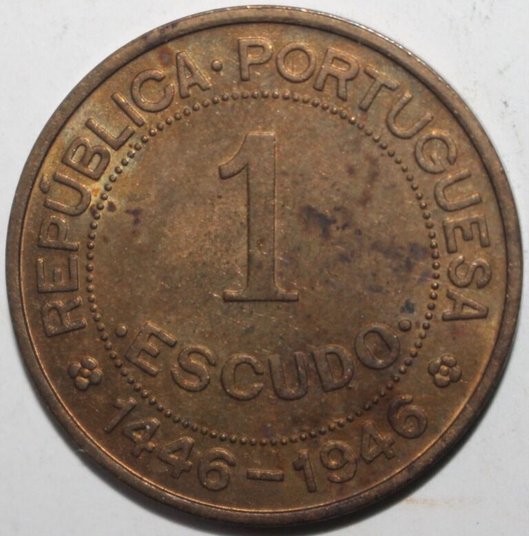 Read more about the article Portuguese Guinea 1 Escudo Coin 1946 KM# 7 Discovery Guine Bissau One