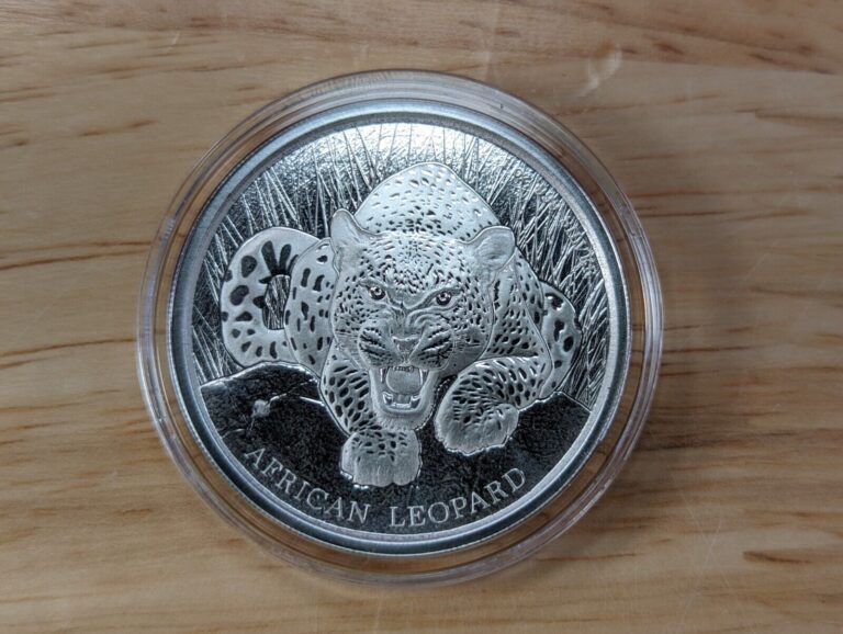 Read more about the article 2017 Republic of Ghana 5 Cedi 1 oz Silver African Leopard BU