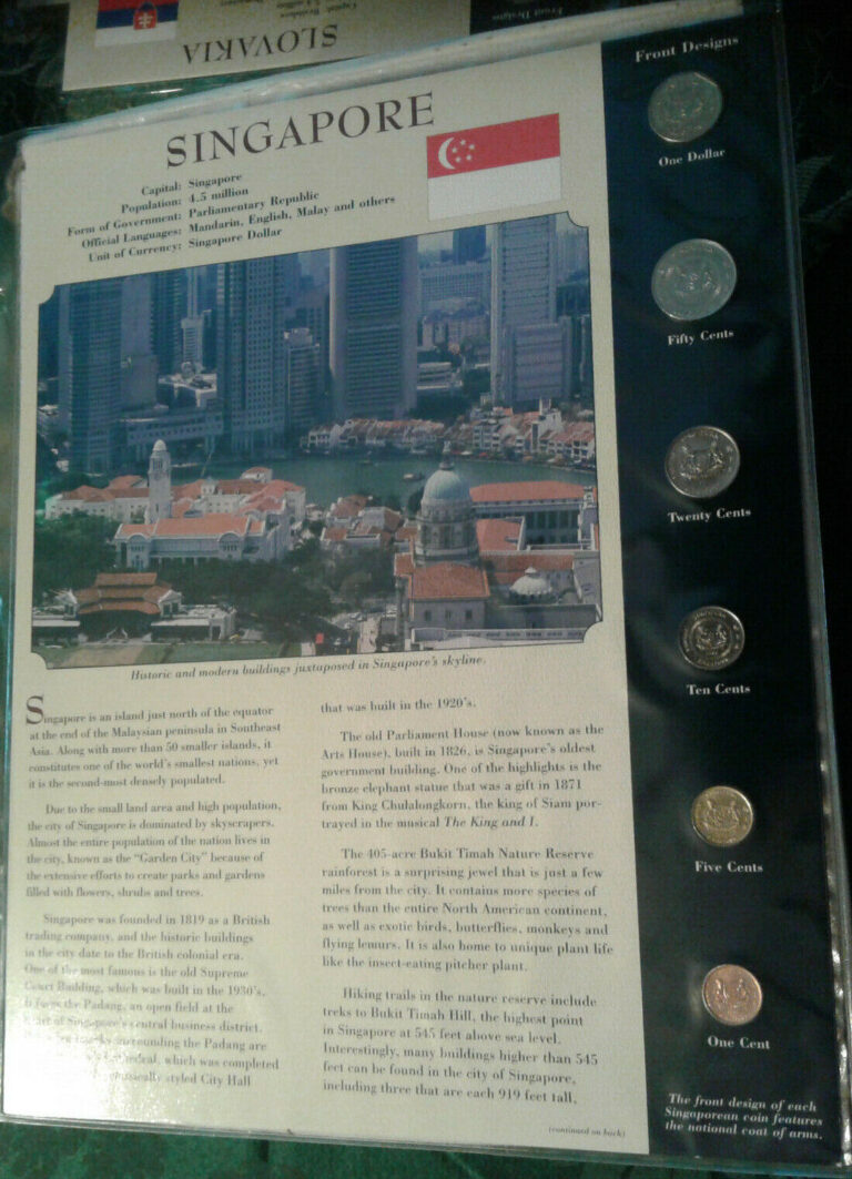 Read more about the article Coins from Around the World Singapore 1995 – 2006 BU UNC $1  10 Cents 2006