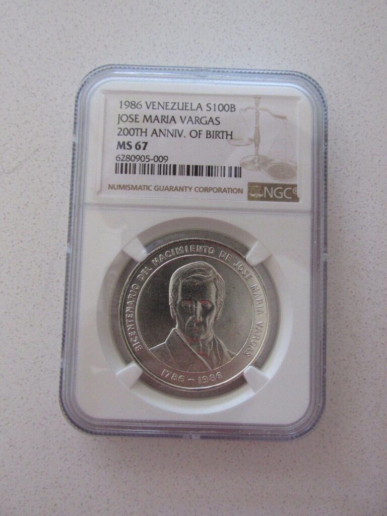 Read more about the article 1986 Venezuela Silver 100 Bolivares “Jose Maria Vargas” NGC MS 67