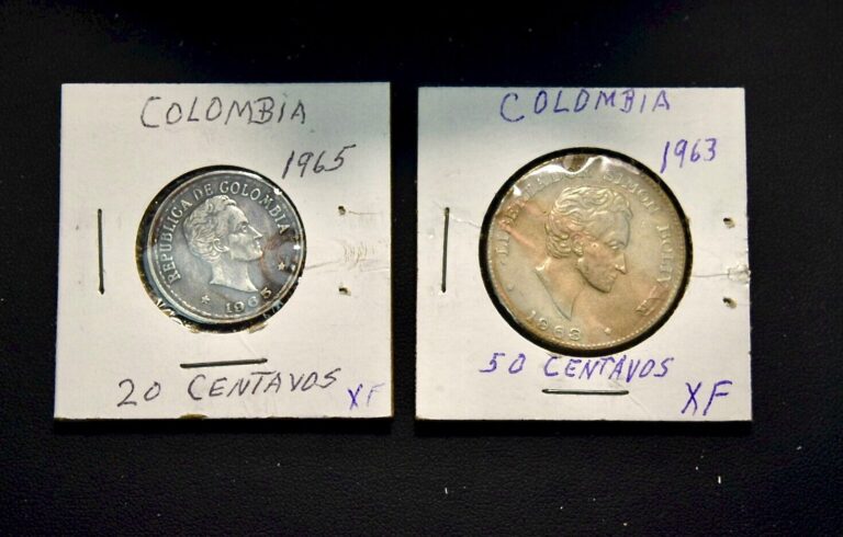 Read more about the article Lot of 2 Colombia Coins  1963 50 Cents  1965 20 Cents  XF  *Free US Shipping*