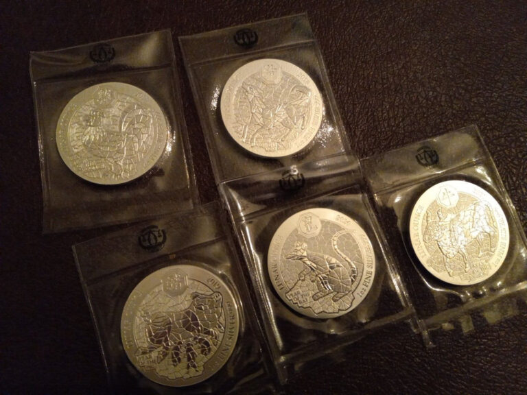Read more about the article Rwanda Lunar Series Silver Coin Set ~ Five 1 oz .999 Silver BU Coins 2017-21