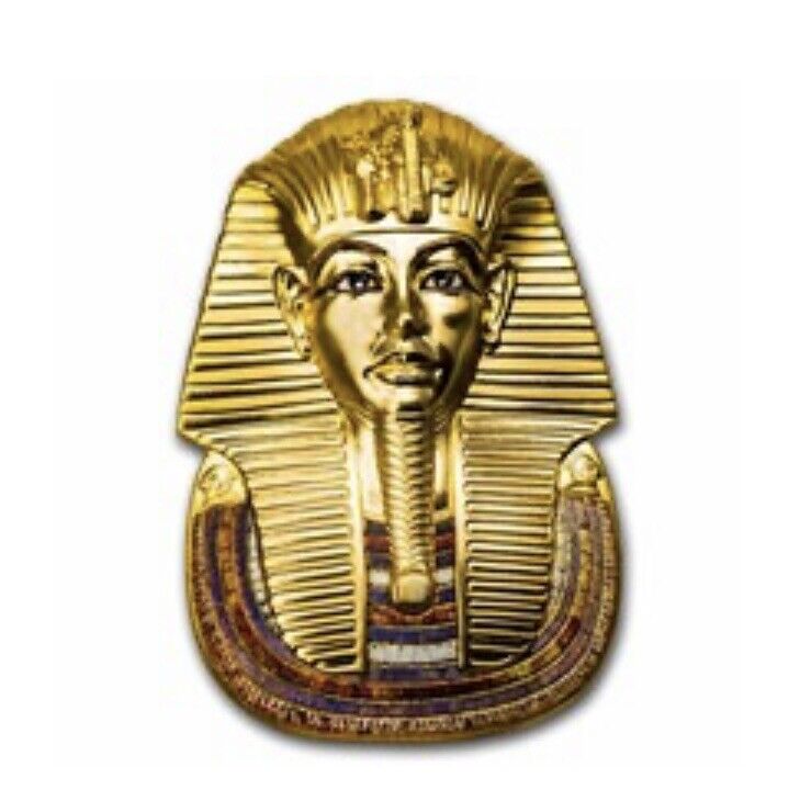Read more about the article Tutankhamun’s Mask 2022 Palau 3 oz Silver  Gold Gilded Colorized Coin