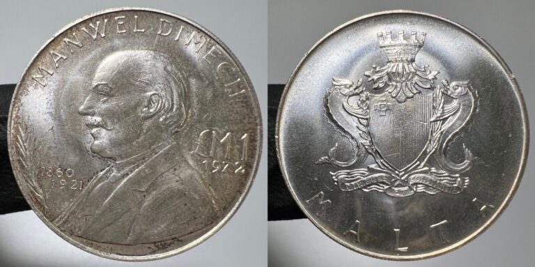 Read more about the article 1972 Malta 1 Pound Silver Uncirculated Details Coin