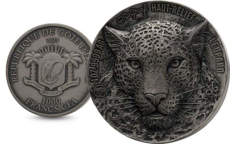 Read more about the article Ivory Coast 2023 Mauquoy High Relief – Big Five – LEOPARD 1oz Silver Corner