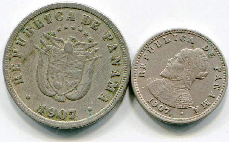 Read more about the article Panama  lot    of (2) 1907 vintage coins   lotapr2916