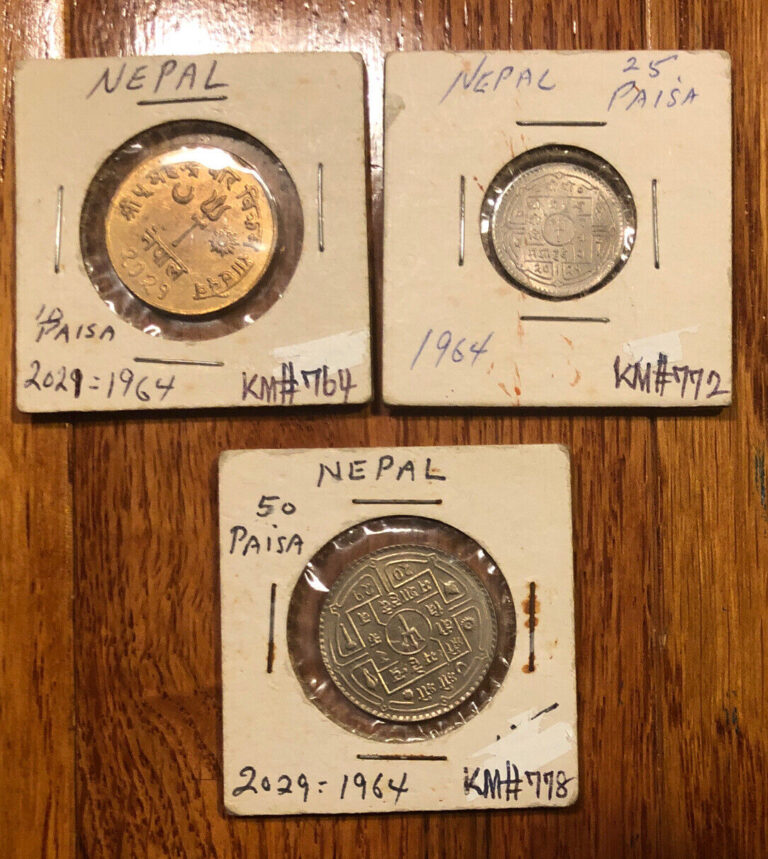 Read more about the article VS 2021(1964) Nepal 10 25 50 Paise Set Of 3 Coins-KM#778 764 772