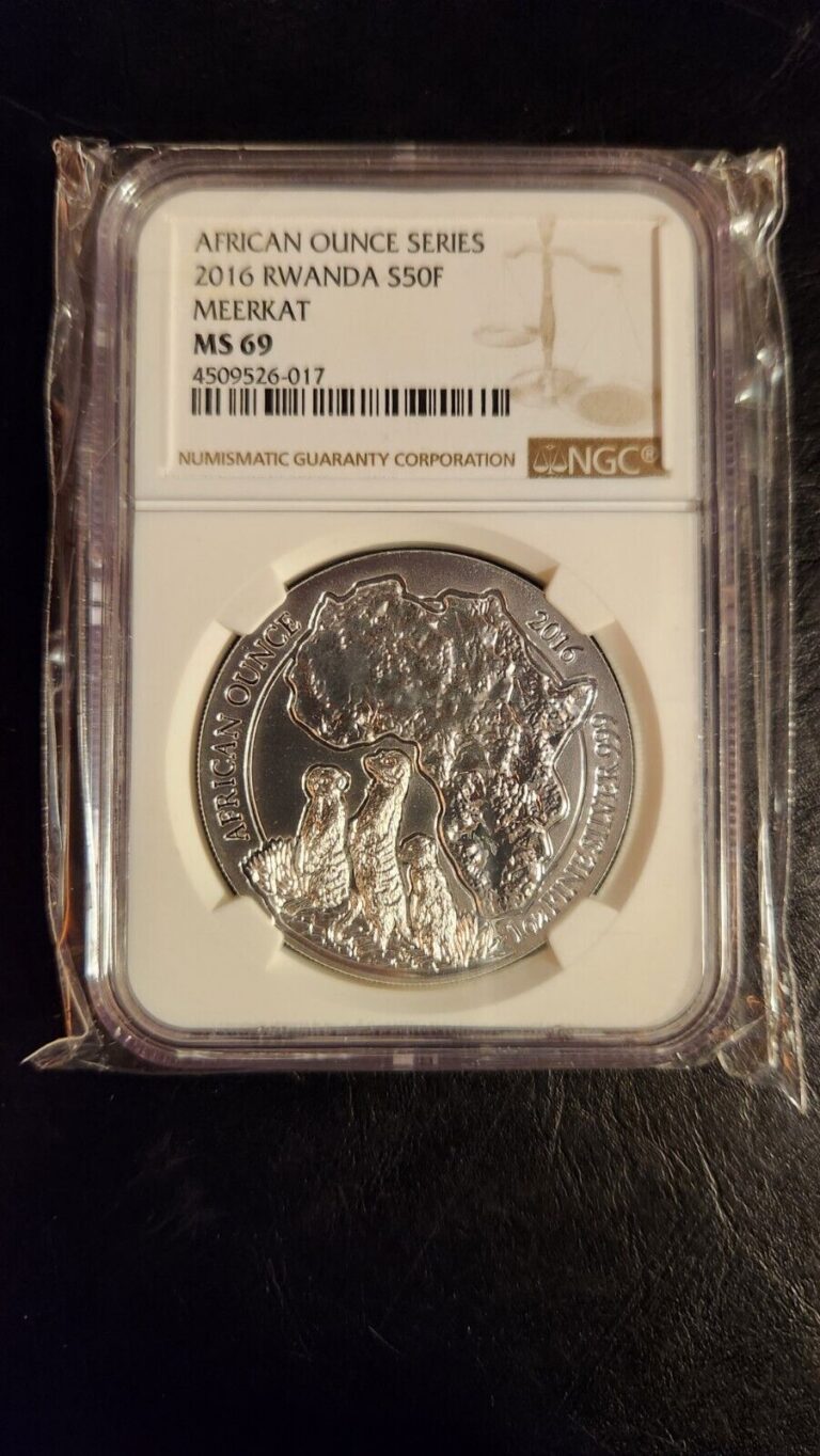Read more about the article 2016 Rwanda 1 oz Silver Meerkat African Ounce NGC MS 69