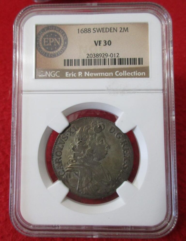 Read more about the article SWEDEN 1688 Silver 2M NGC VF 30 EPN COLLECTION  ONLY 4 GRADED HIGHER  #T163