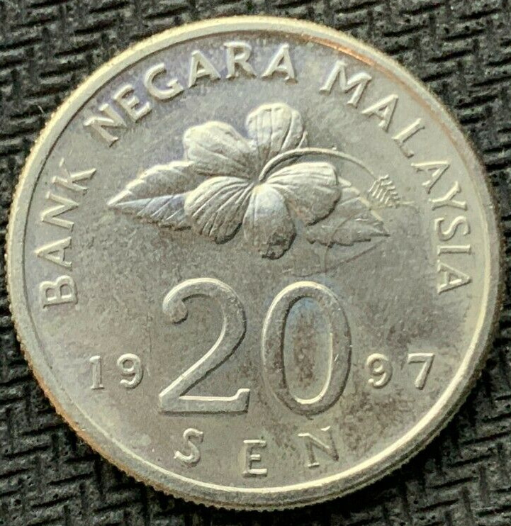 Read more about the article 1997 Malaysia 20 Sen Coin GEM BU UNC   Top of Population  World Coin  #K1981