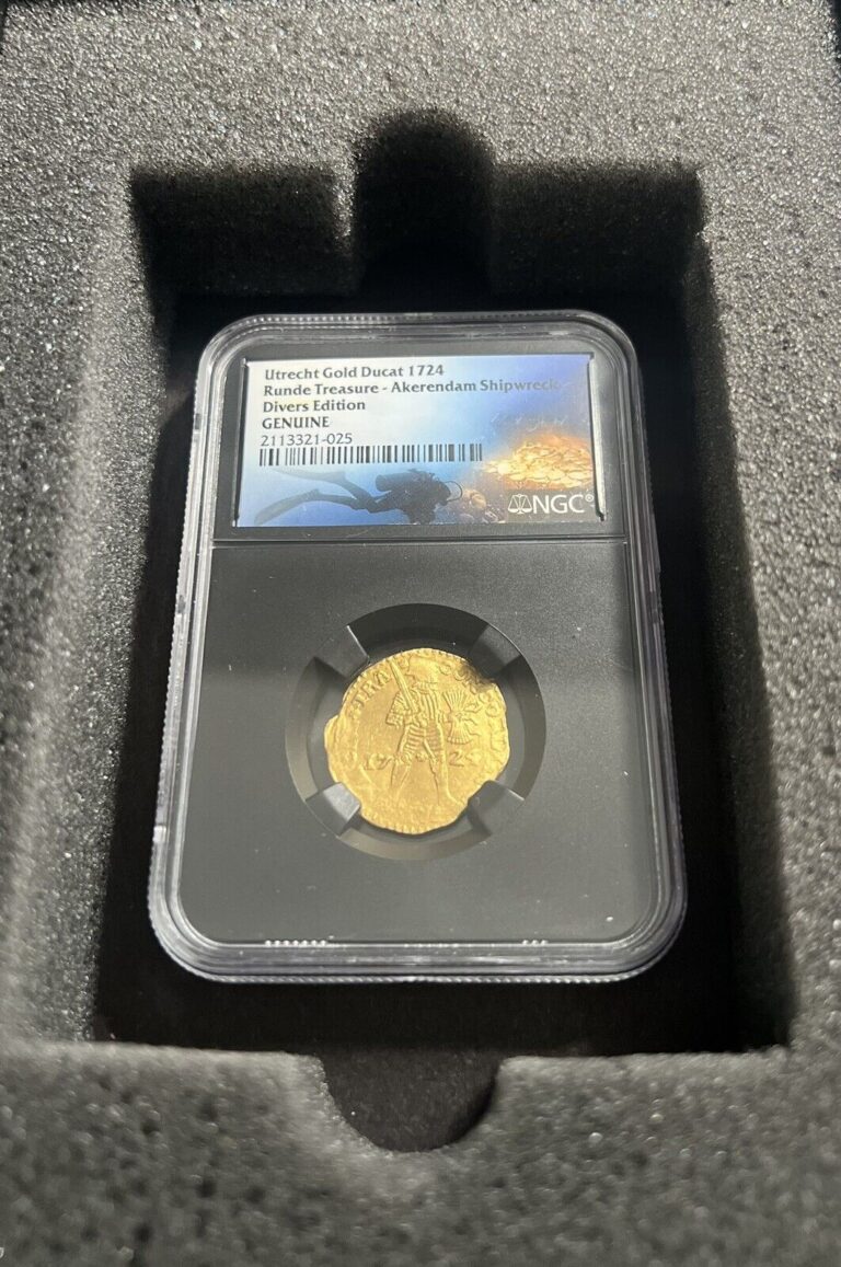 Read more about the article RARE DIVERS EDITION! 1724 Netherland Gold Ducat Utrecht AKERENDAM SHIPWRECK COIN