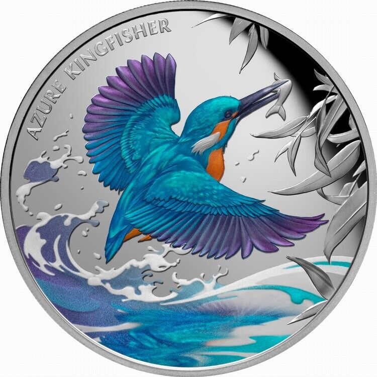 Read more about the article Niue 2023 Azure Kingfisher Australia Bird $1 1 Troy Oz Pure Silver Color in OGP