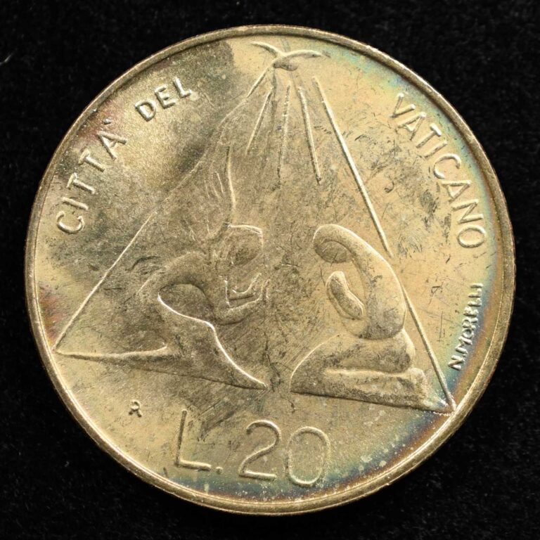 Read more about the article Vatican City 20 Lire 1983  Coin  Km# 171  John Paul Ii  Triangle  Inv#B560