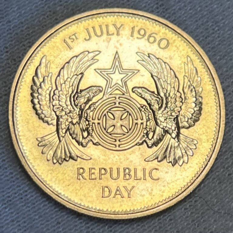 Read more about the article Ghana 2 Pounds 1960 Republic Day Gold Coin Kawme Nkrumah Rare Gold