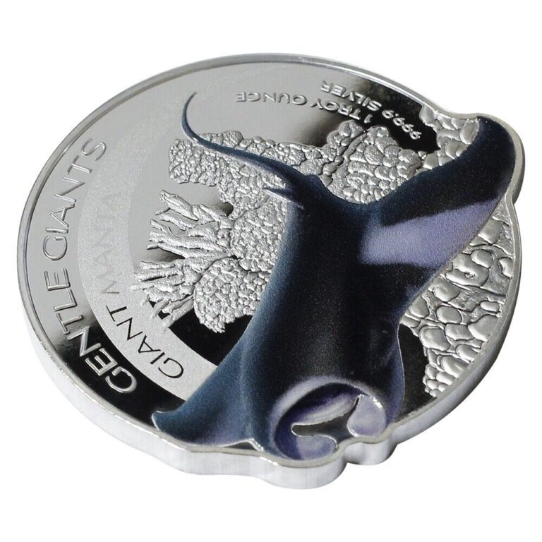 Read more about the article 2023 Solomon Islands Gentle Giants – Giant Manta 1oz Silver Colorized Coin