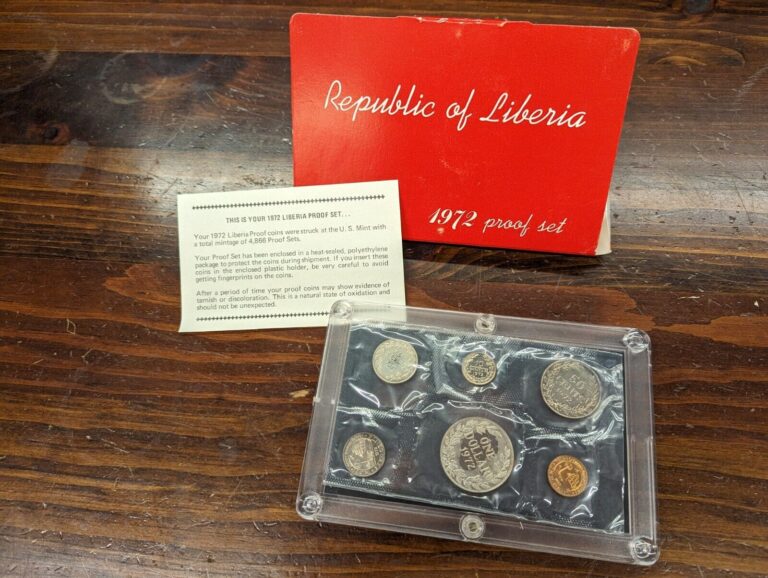 Read more about the article 1972 Republic of Liberia 6 Proof Coins Set – W/ Box