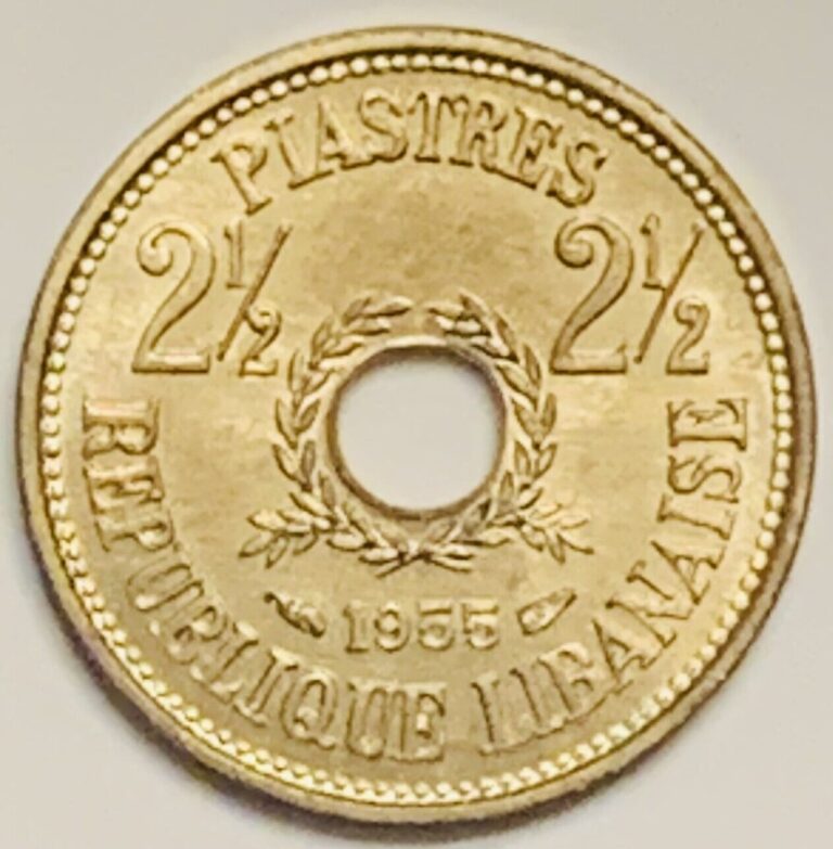 Read more about the article 1955 Lebanon 2-1/2 Piastres KM# 20 Uncirculated Condition