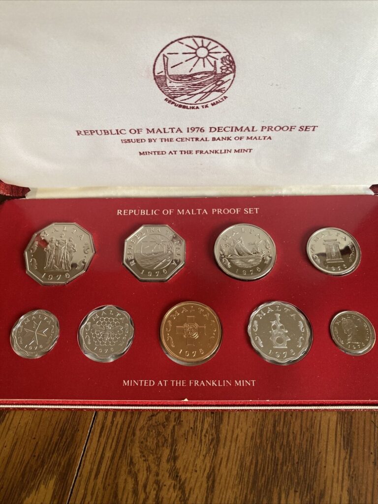 Read more about the article 1976 Republic of Malta Franklin Mint Decimal Proof Set – 9 Coins