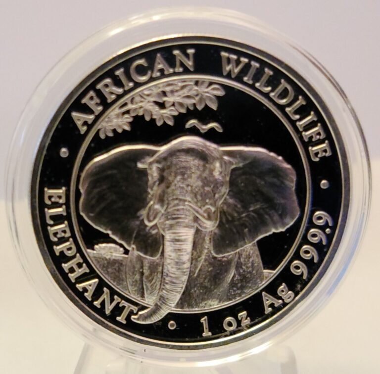 Read more about the article 2021 Somalia 1 oz Silver Elephant Coin  BU – coins are spotted