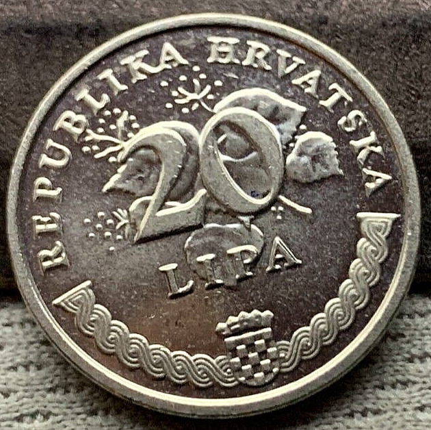 Read more about the article 2010 Croatia 20 Lipa Coin PROOF ( 1000 Minted RARE )  Mirrored Fields  #X52