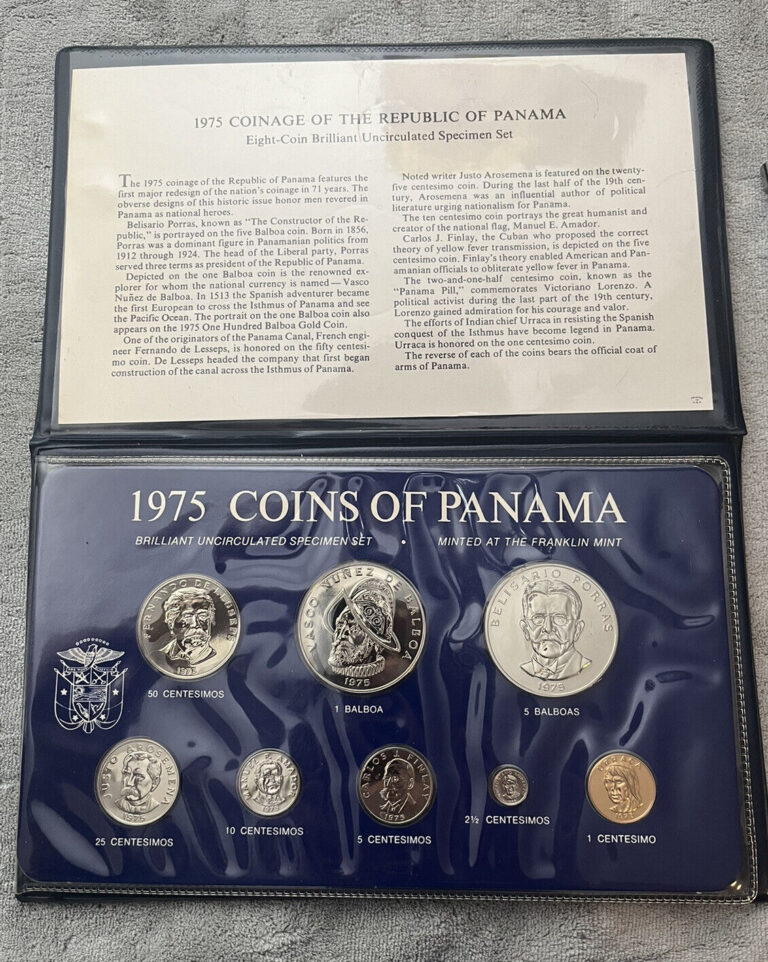 Read more about the article 1975 Coins of the Republic of Panama 8-Coin BU Specimen Set