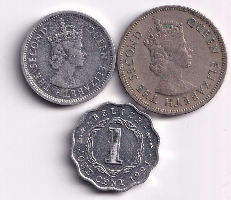 Read more about the article Three Belize coins  1  5  and 25 cents  1976- 2000