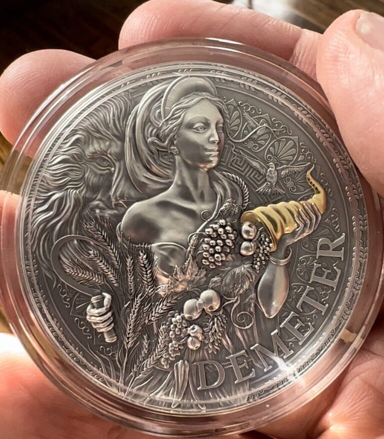 Read more about the article Demeter The Great Greek Mythology 2 oz Silver Coin 2000 Francs CFA Cameroon 2023