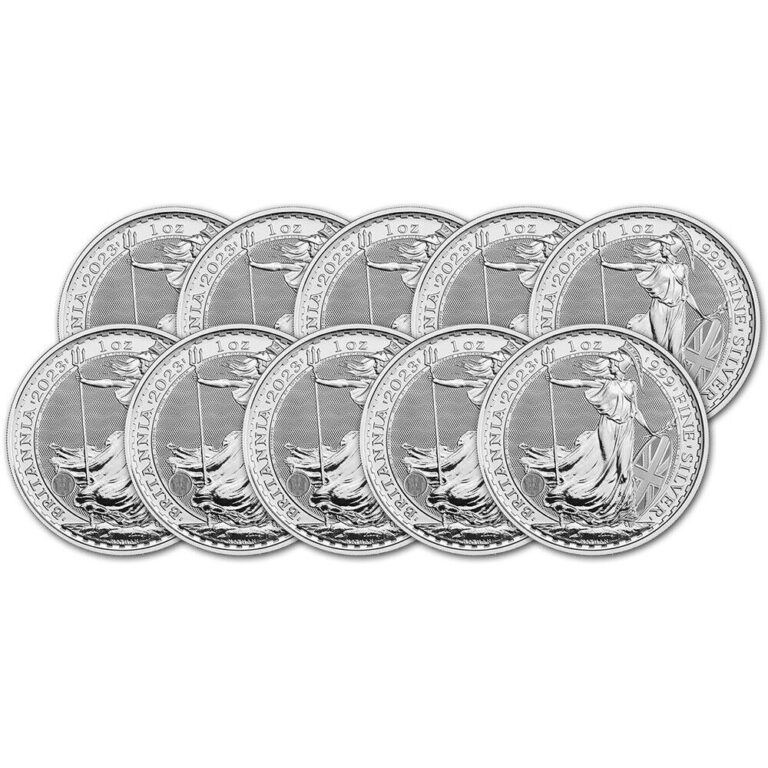 Read more about the article 2023 Great Britain Silver Britannia £2 King Charles 1 oz – BU – Ten 10 Coins