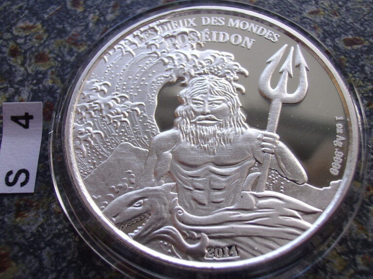 Read more about the article Burkina Faso 2014 Poseidon 1 oz Silver 999 1000 Francs World of Gods Silver