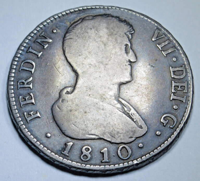 Read more about the article 1810 Spanish Silver 4 Reales Genuine Antique 1800s Colonial Half Dollar 4R Coin