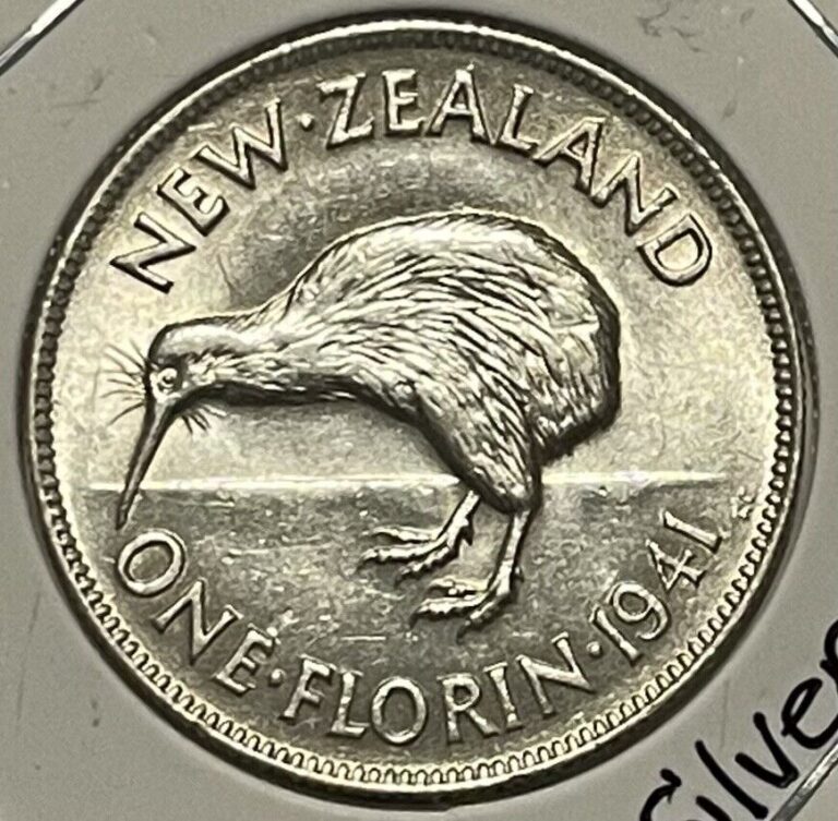 Read more about the article 1941 NEW ZEALAND 🇳🇿 FLORIN SILVER Uncirc. Full Mint Luster! Beautiful Coin!