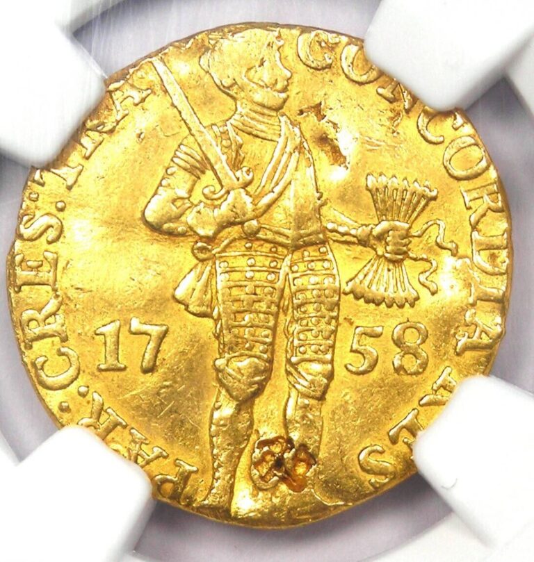 Read more about the article 1758 Netherlands Utrecht Gold Ducat Coin (1D) – NGC Certified – Clipped