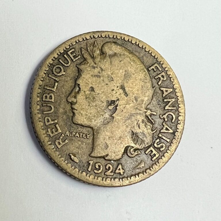 Read more about the article 1924 TOGO 1 FRANC  French Africa Colonial Coin  KM#2
