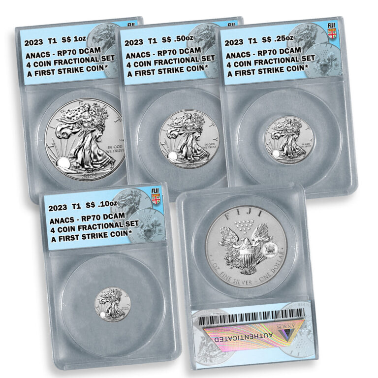 Read more about the article 2023 Silver Eagle 4 coin Fractional Set Reverse Proof RP 70 – Fiji