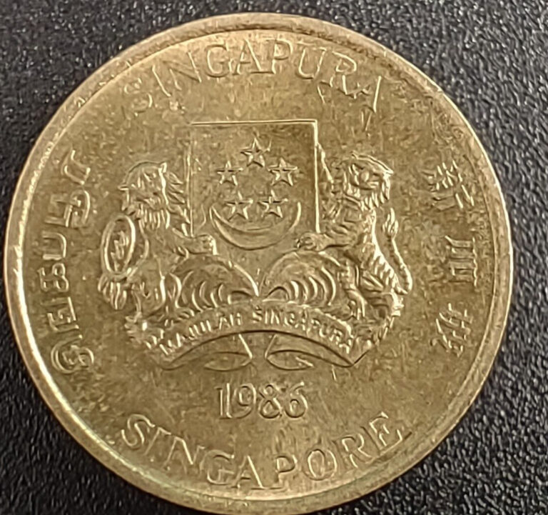 Read more about the article 1986 Singapore 5 Cents KM# 50 Aluminum-Bronze Combined Shipping Available