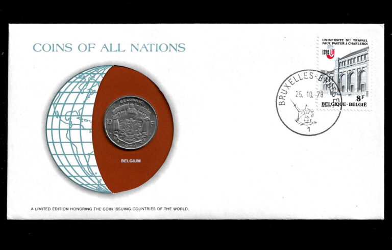 Read more about the article 1978 Belgium Coins Of All Nations The Franklin Mint Uncirculated Coin W Stamp
