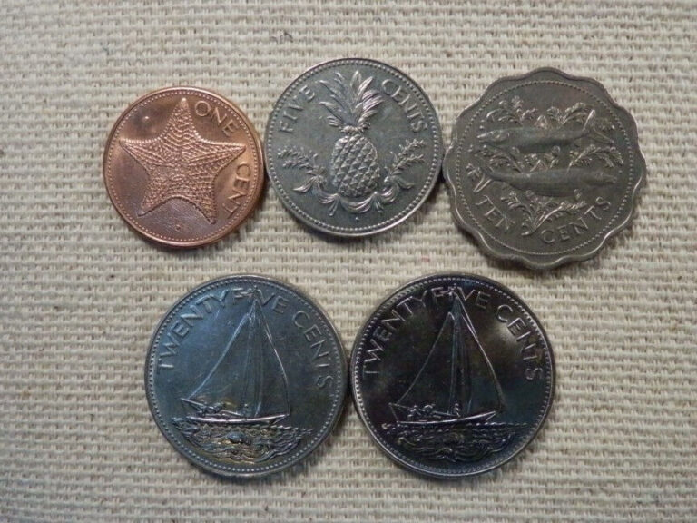 Read more about the article Bahamas LOT of 5 coins – 1  5  10 and two 25 cent
