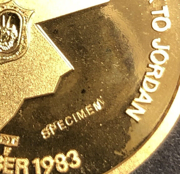 Read more about the article 1983 Jordan Specimen Commertative Medal Gild Coin Trial Test Rare