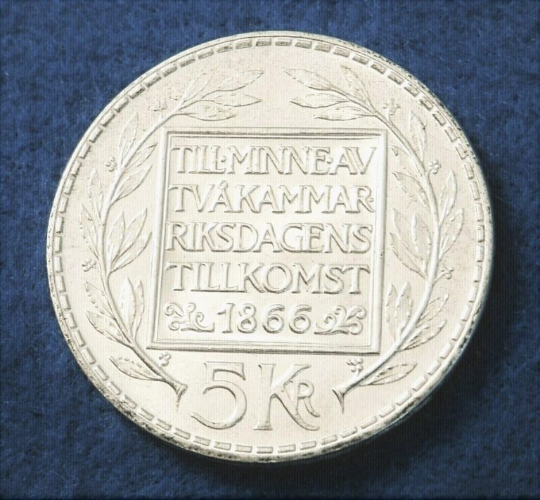 Read more about the article 1966 Sweden 5 Kronor – Constitution Reform – Beautiful Silver Coin -See Pics!