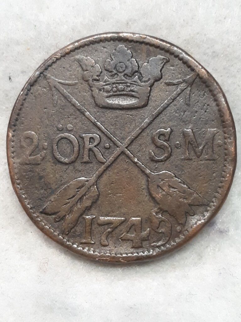 Read more about the article SWEDEN ~ 1749 ~ 2 ORE ~ F