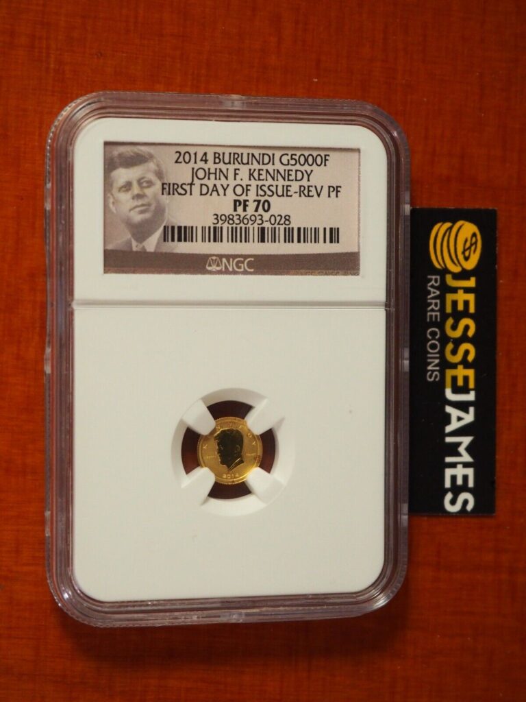 Read more about the article 2014 BURUNDI REVERSE PROOF GOLD JOHN F. KENNEDY NGC PF70 FDI 1/2 GRAM .9999 FINE
