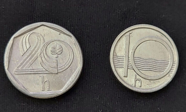 Read more about the article Czech Republic 10 20 Haleru Coin Coins 1993 1995 Aluminum Lion Free Shipping