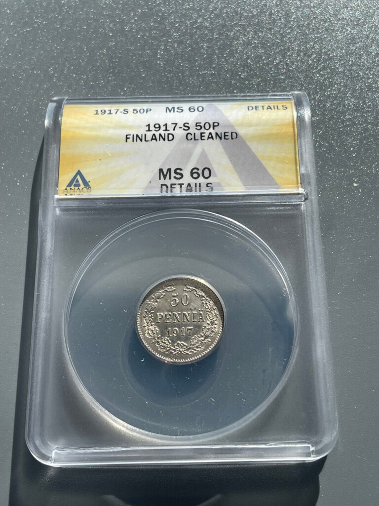 Read more about the article 50 Silver Penny Finland in Russia Empire  1917-S certified ANACS MS60 Details