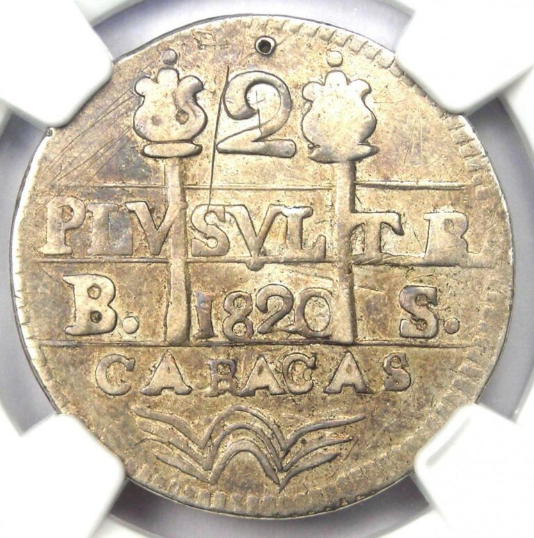Read more about the article 1820 Venezuela 2 Reales Caracas Castle Coin 2R – Certified NGC VF Details