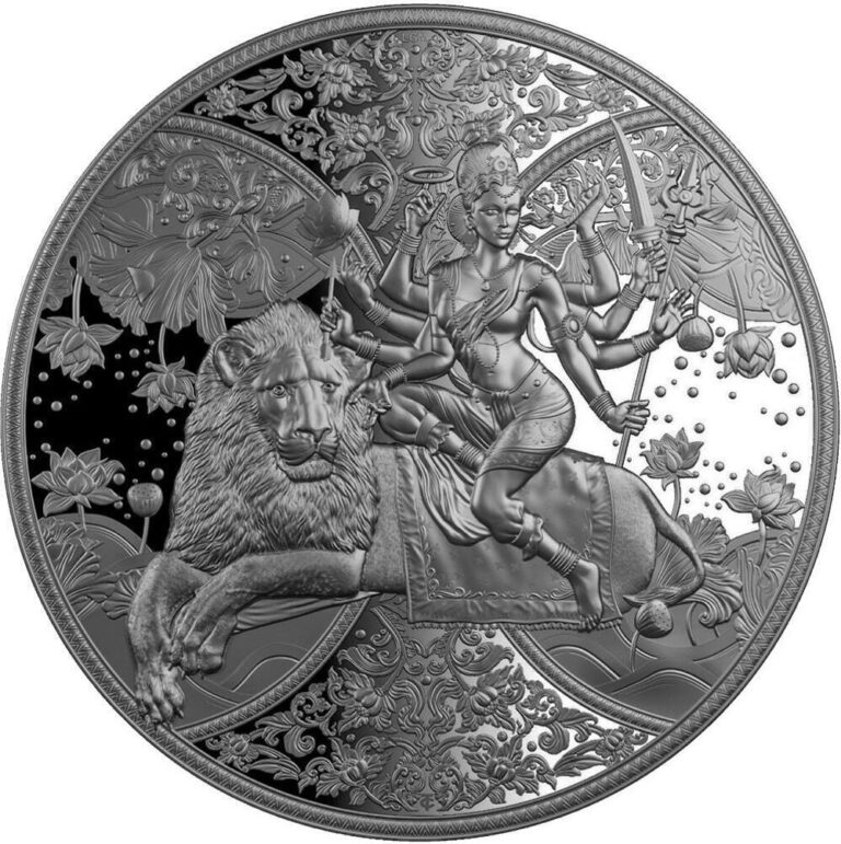 Read more about the article 2023 Cameroon Hindu Goddess Durga 1oz Silver High Relief BU Coin