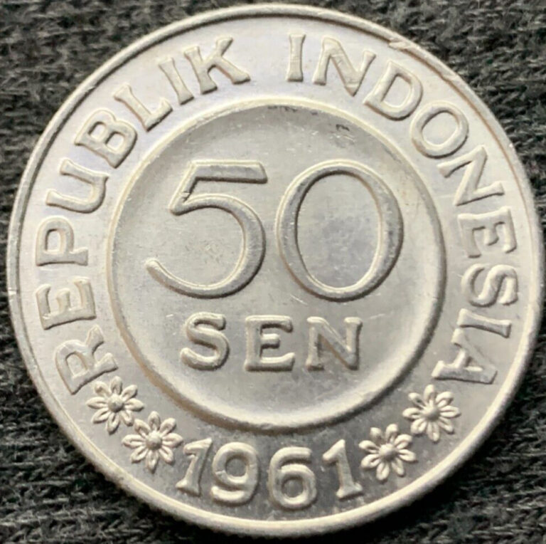 Read more about the article 1961 Indonesia 50 Sen Coin UNC      World Coin Aluminum      #X232