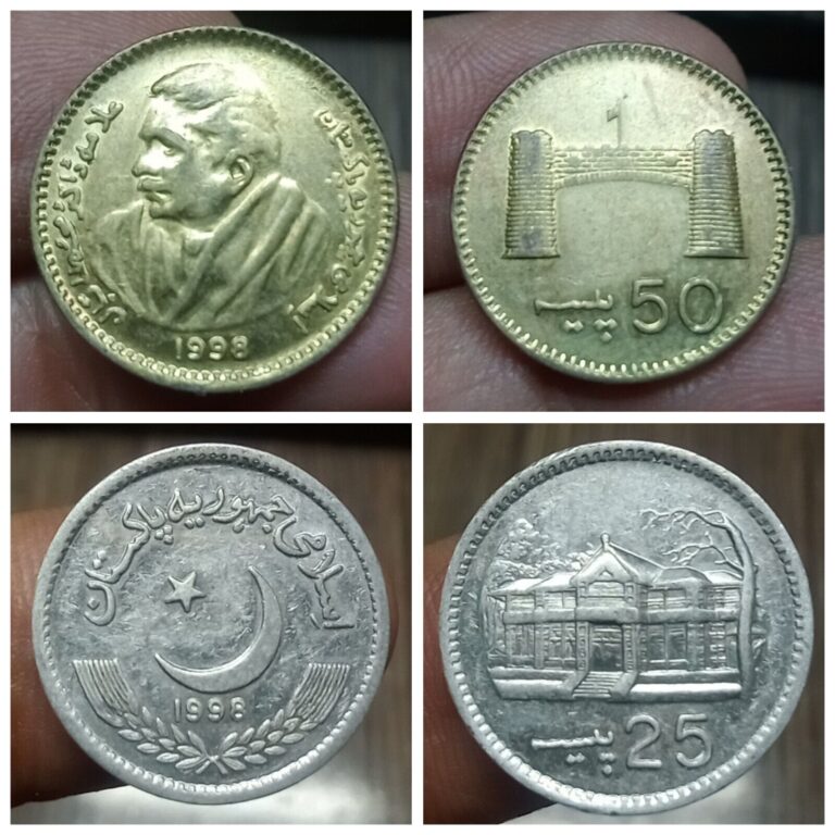 Read more about the article Pakistan Unissued/Pattern 25and50 paisa 1998 coins Ziarat Residency  Khayber Pass