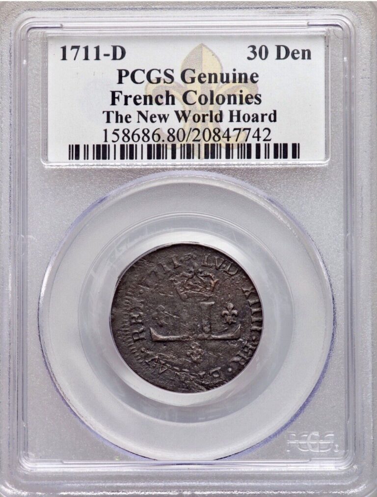 Read more about the article 1711-D France French Colonies Louis XIV “The New World Hoard” 30 Den PCGS